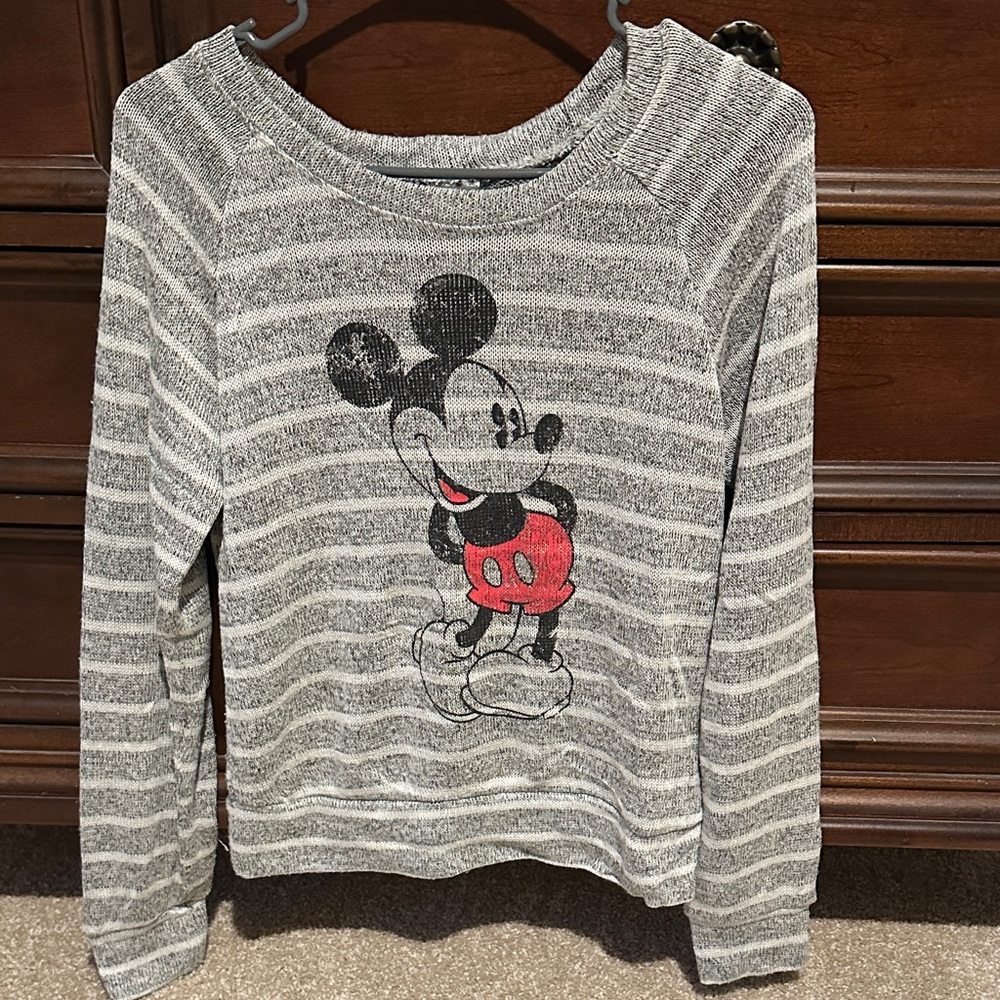 Disney Heather Gray Knit Sweater